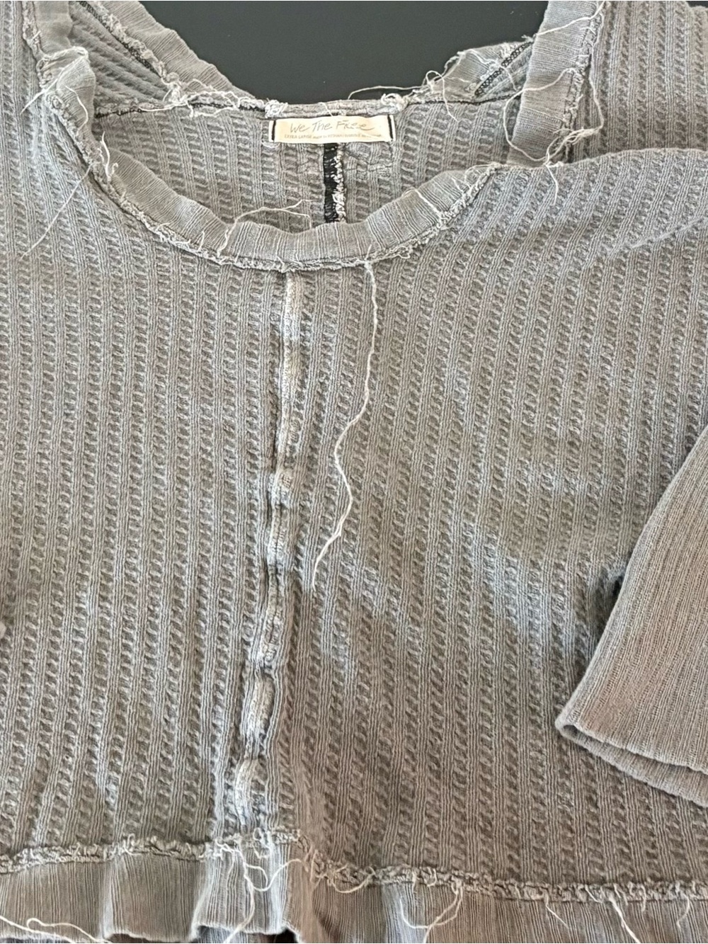 We The Free Women's Long Sleeve Waffle Knit Top in Gray